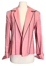 Vintage Giancarlo Ferrari Pink Stripe Blazer Sz Small 100% Linen Barbiecore