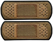 BAND AID EMBROIDERED FIRST AID PATCH  - 2PC  | 4" X 1 .5" iron on sew on