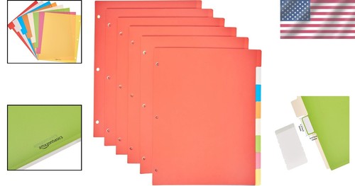 Essential 6 Pack: Letter Size 8-Tab Dividers for 3-Ring Binders, Assorted Colors - Picture 2 of 9