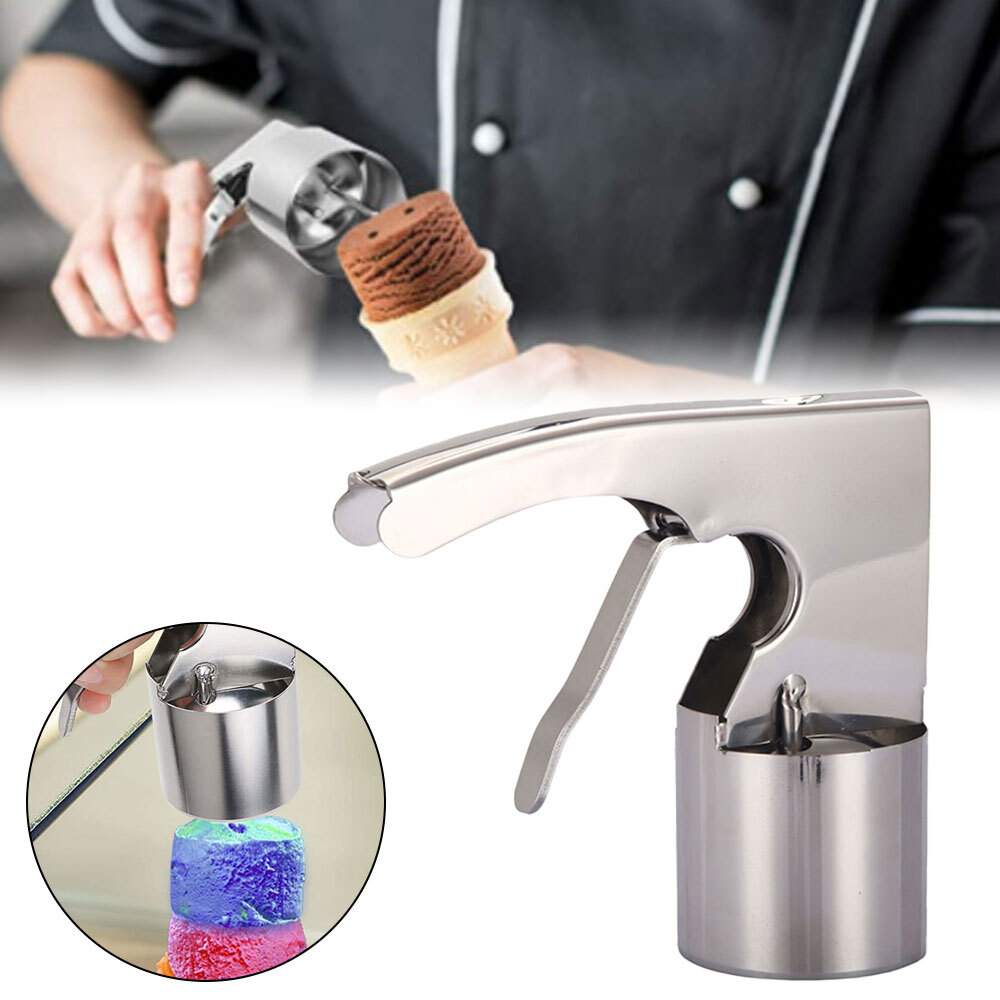Thrifty Nostalgic Ice Cream Scoop Stainless Steel Cylindrical Ice Cream