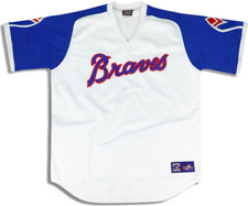 Atlanta Braves MLB Men's Crusader Fashion Jersey V-Neck One Sided Size Large