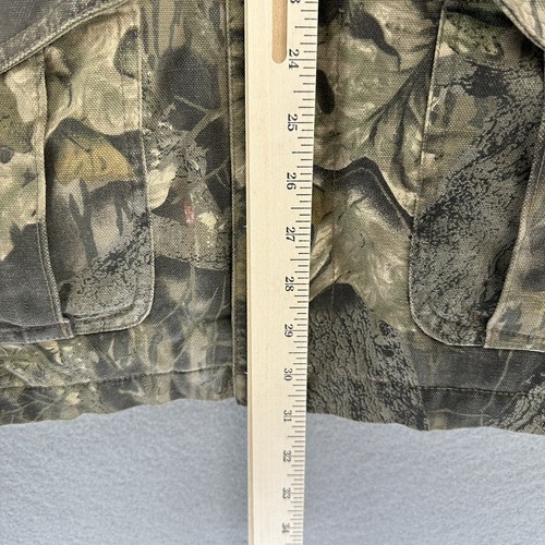 VTG Columbia Mossy Oak Heavy Lined Bullet Button Hunting Jacket Vented Camo XL - Picture 6 of 12
