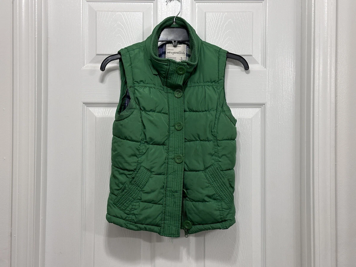 Aeropostale Green Puffer Vest Size Small No Hood Women s