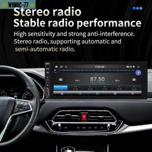 Car Radio Stereo Touch Screen 1Din VideoAndroid Auto GPS WiFi Player Carplay - Image 2 of 4