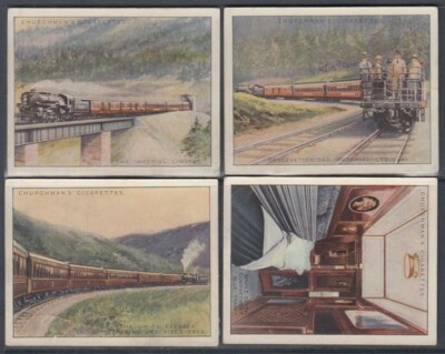 CIGARETTE CARDS (x4) CHURCHMAN FAMOUS RAILWAY TRAINS 2nd SERIES 1929  (ID:EF212)