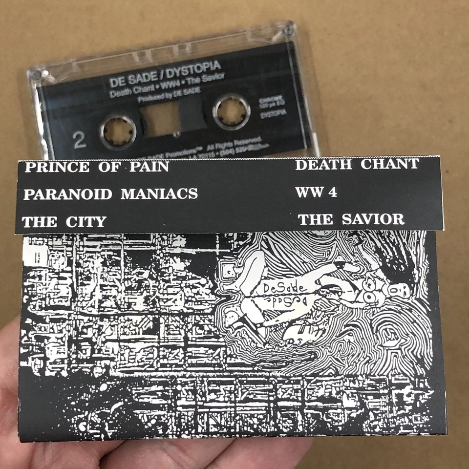 DE SADE Cassette Tape 90s Metal Goth Industrial DYSTOPIA PRIVATE PRESS RARE FIND — 第 4/4 张图片