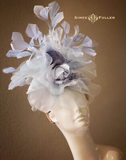 Kentucky Derby Hat Soft Powder Blue Rose Fascinator Melbourne Cup Hat Del Mar