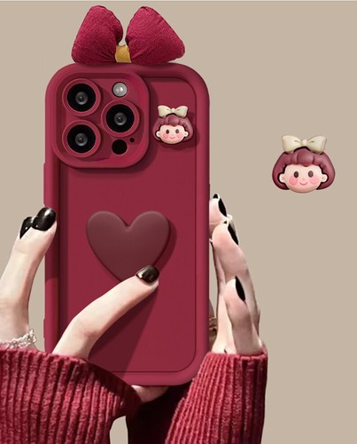 For iPhone 15 14 13 12 Pro Max Plus Case 3D Love Flower Women Girls Kids Cover - Photo 4 sur 23