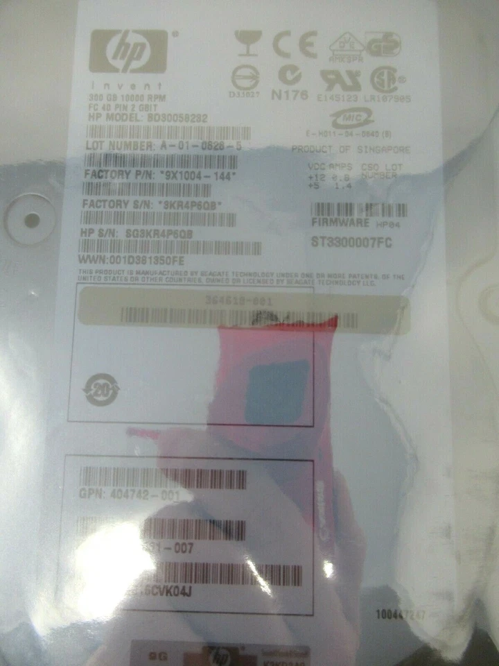 Genuine HP BD30058232 300GB 10000RPM Hard Disk Drive 366023-001 SEALED *NEW*  - Image 4 of 4