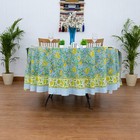 Handblock Printed Round Cotton Tablecloth For Dinning, Home Decor Table Linens