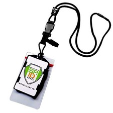 Heavy Duty No Swing Nylon Lanyard with Breakaway Two Dual ID Badge Black