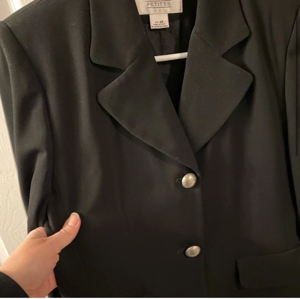 Conjunto de traje blazer y falda negra vintage de Valerie Stevens, 4P Foto 3 de 4