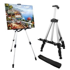 Art Easel Stand for Painting and Sign - RRFTOK up to 36"h x 1.2"d, Silver