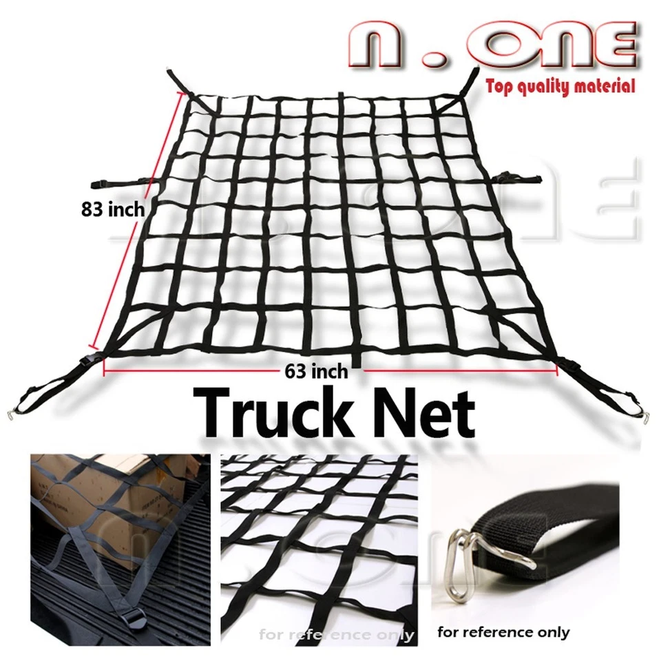 83"x63" Trailer Truck Bed Tie Down Cargo Net Rooftop Trunk Mesh for Saturn Foto 3 de 4