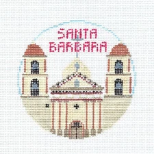 SP.ORDER ~ SANTA BARBARA, CALIFORNIA Needlepoint Ornament Canvas Kathy Schenkel