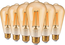 6 Pack Vintage LED Edison Bulbs 8W Equivalent 60W, ST64 Dimmable Led...