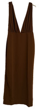 Reformation x Laura Harrier Velda Brown Deep V Full Length Dress Sz 8 NEW $348