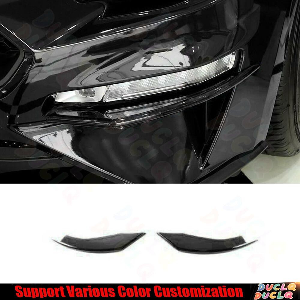Exterior Front Fog Light Strip Cover 2PCS For Ford Mustang 2018-21 Bright Black