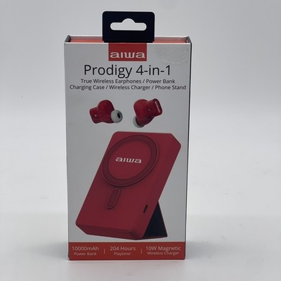 AIWA Prodigy 4-in-1 Wireless Earbuds & Powerbank with Phone Stand/wireless QC