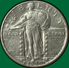 1930 Standing Liberty Quarter Choice Almost Uncirculated AU+ Coin #40811