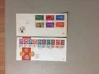 Two Israel fdc:1955 w/six stamps,1960 w/ten overprint stamps