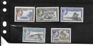 GIBERT & ELLICE SC#44-48 1939 MNH XF MINT OLD CLASSIC DEFINITIVE STAMP SET