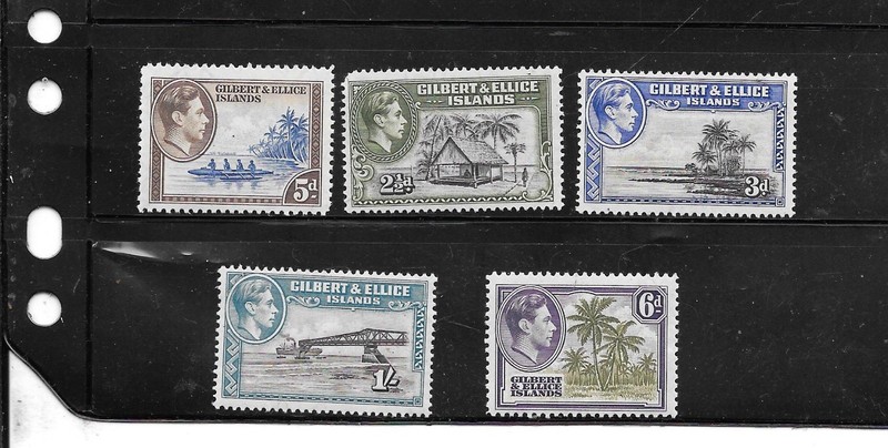 GIBERT & ELLICE SC#44-48 1939 MNH XF MINT OLD CLASSIC DEFINITIVE STAMP SET