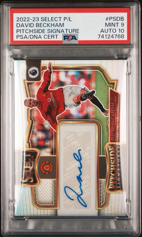 2022-23 Select PL David Beckham PSA 9 Auto 10 Pitchside Signatures Manchester
