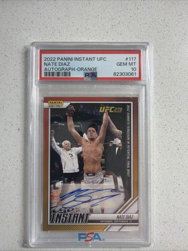 2022 Panini Instant UFC Nate Diaz Autograph - Orange /10 PSA 10 POP 1🔥