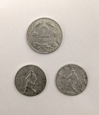 1 x 2 Schilling (1947) and 2 x 1 Schilling (1946)