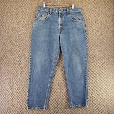 Vintage Levis 545 Orange Tab Jeans Mens Sz 34 Loose Fit Pockets Blue Denim