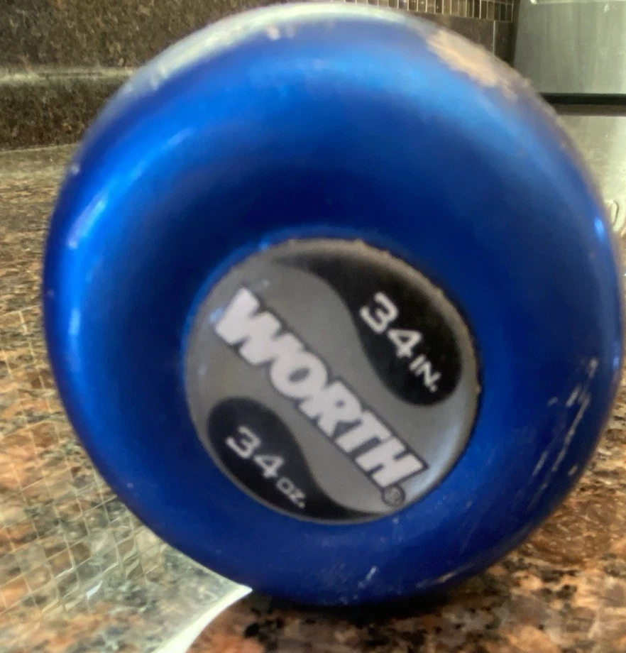 Worth deBeer Clincher SlowPitch Softball Bat 34" 34Oz Silver Blue Rare - Image 4 of 4