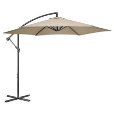 Image of Banana Parasol 3m Large Garden Umbrella Crank Handle Grey Navy Cream Taupe