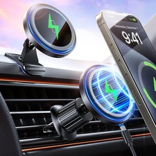 Mag-Safe Car Mount Charger 15W Magnetic Wireless for iPhone Black