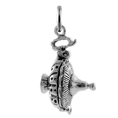 TheCharmWorks Sterlingsilber Aladdin Flaschengeist Lampe Anhänger | Silver Charm