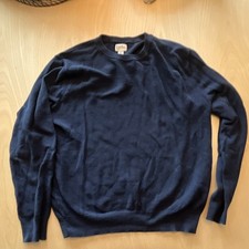 J.Crew Men's Knit Pullover Sweater Navy Crew Neck Long Sleeve Size L
