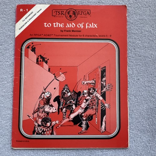 AD&D R1 To The Aid Of Falx D&D Module RPGA TSR Frank Mentzer VGC