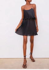 Zara Spaghetti Strap Pleated Mini Dress Size Small 3023