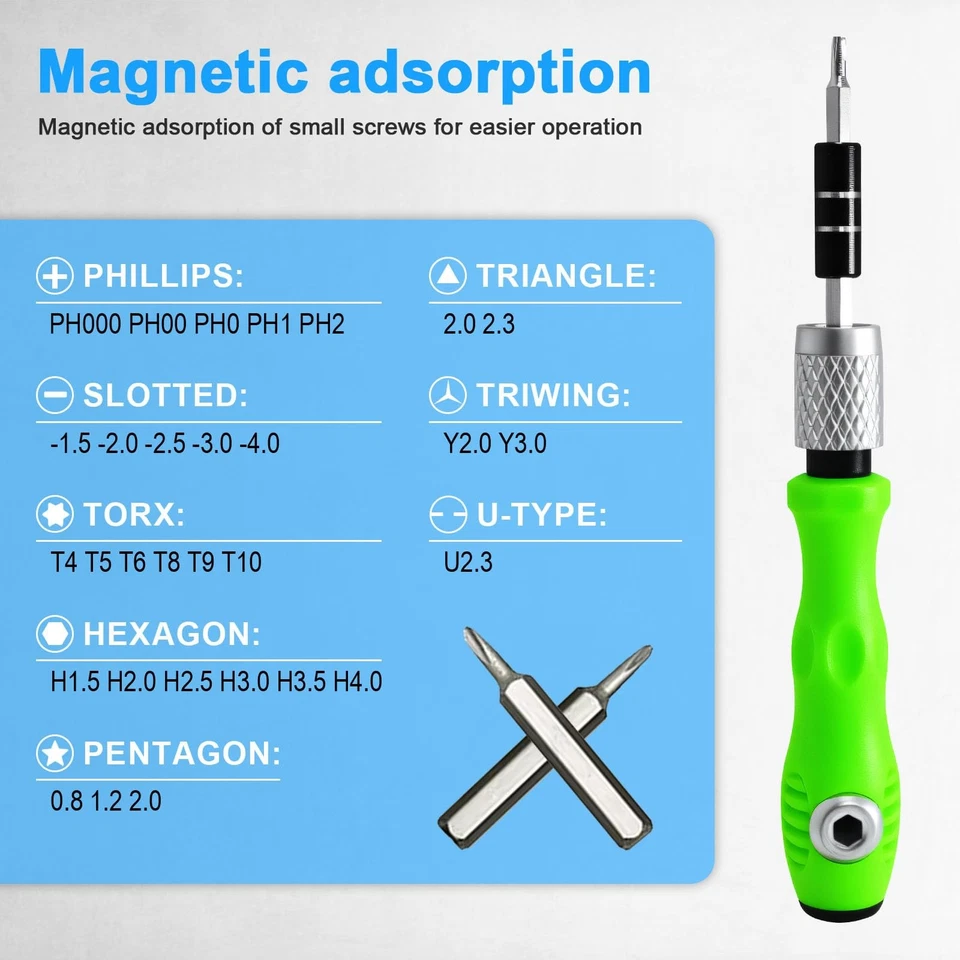 32 in 1 Small Precision Screwdriver Set, Tiny Magnetic Screwdriver Sets - Image 4 of 4