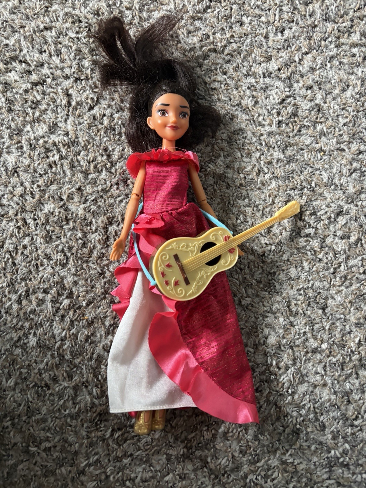 Disney Store Singing Elena of Avalor Doll Red Dress + Guitar Hasbro Tested Work