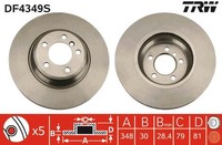 2X Bremsscheibe TRW Single DF4349S FüR BMW E66 E65 E67 7Er 730 740 745 750 760