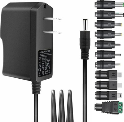 Universal 5V 2A AC Adapter Power Supply with 11 DC Plug Tips AC to DC5V 1.5A 1A