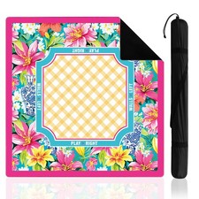 Hot Pink American Mahjong Mat with Rules for Table, No Creases, Ships Rolled,...