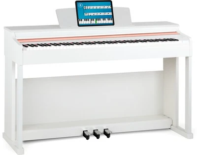 88 Touches Clavier Piano Numerique Electrique avec 3 Pedales 8 Sons et USB Blanc - Photo 1/4