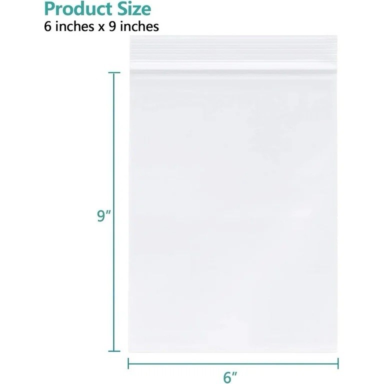 6x9 Ziplock Bags Clear Set Of 100 (Bid More, Get More)
