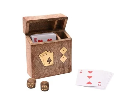 Harvey Makin Coffret de Cartes à Jouer et Dés en Bois HM1997 - Photo 1/2
