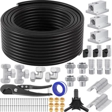 Shop Air Line Kit,Black 3/4 Inch X 100 FT Compressed Air Piping System,Hdpe Tubi