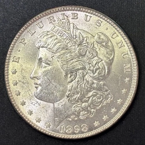 1898 Morgan Dollar US $1 Coin 90% Silver BU Cartwheel Beauty!