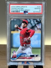2018 Topps Update Series Shohei Ohtani #US1 Pitching Red Jersey RC PSA 10 Angels