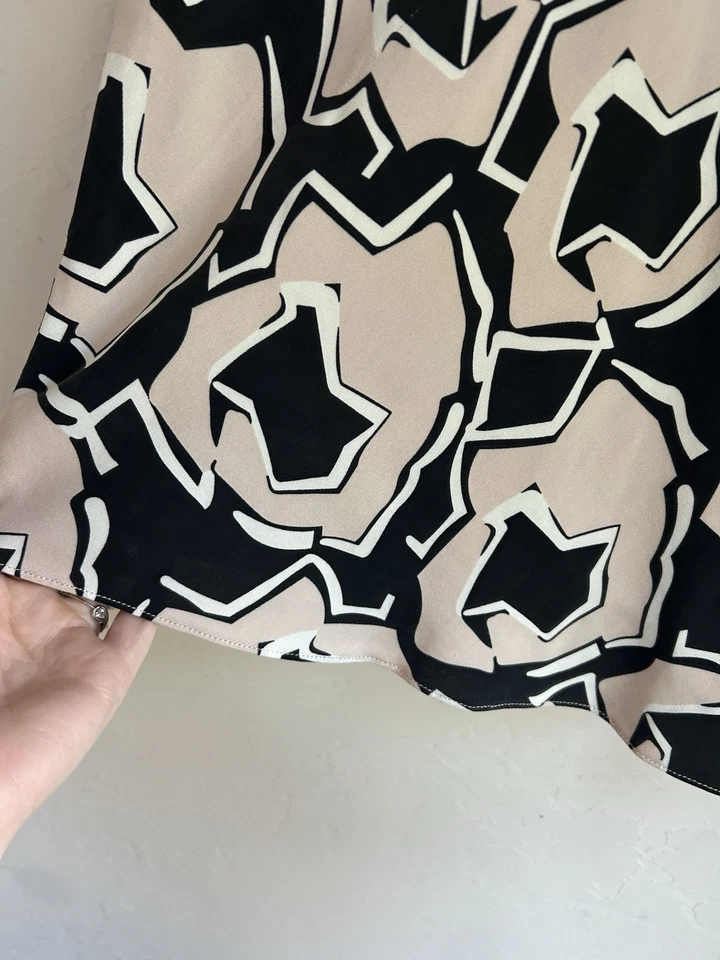 Saia Posey Diane Von Furstenberg 4 Seda Elástica Estampa Assimétrica Leve - Imagem 3 de 4